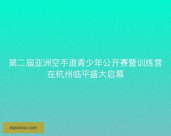 第二届亚洲空手道青少年公开赛暨训练营在杭州临平盛大启幕 第二届亚洲空手道青少年公开赛暨训练营在杭州临平盛大启幕